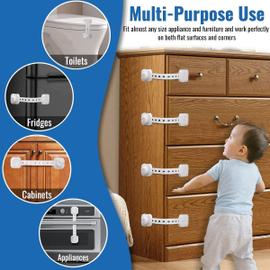Serrure de sécurité pour bébé et enfant, bouton-pression Double,  multifonctionnel, pour réfrigérateur, tiroir, armoire