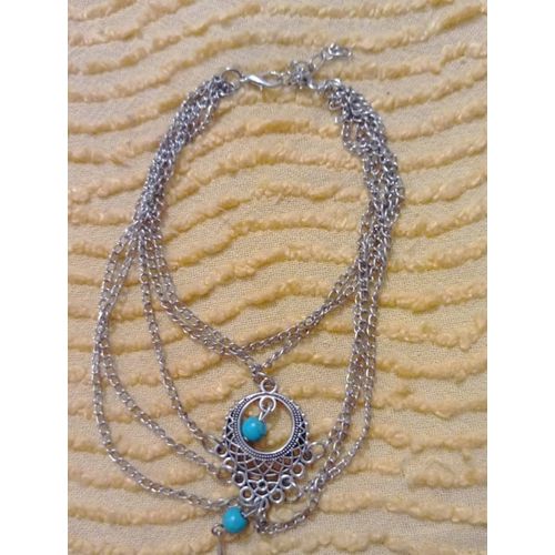 Bracelet De Cheville En Métal Argenté.