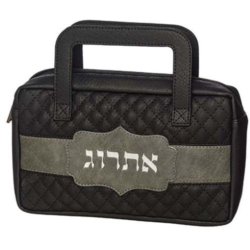 Sacoche à Etrog Tissu PU 24*22 cm - Noir