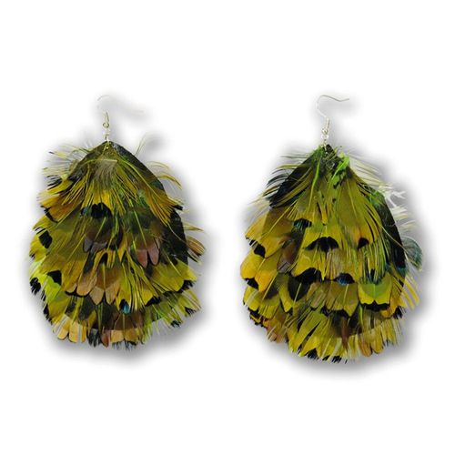 Boucles D'oreilles Plumes Irisées Adulte