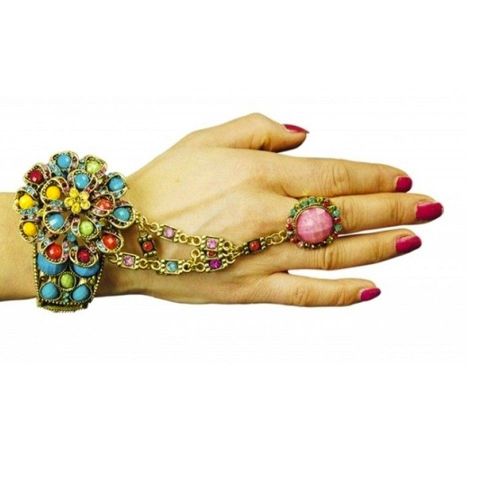 Bracelet À Bague Fleurs Adulte