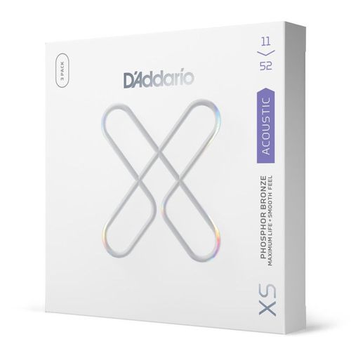 D'addario Xsapb1152-3p - 3 Jeux De Cordes Xs Phosphore Bronze Guitare Acoustique - Custom Light 11-52