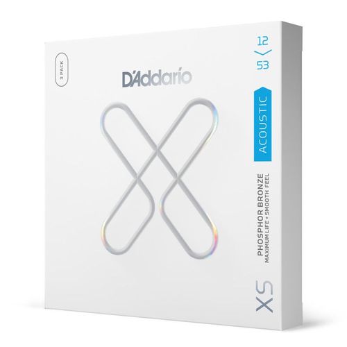 D'addario Xsapb1253-3p - 3 Jeux De Cordes Xs Phosphore Bronze Guitare Acoustique- Light 12-53