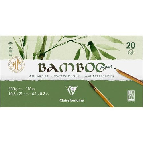 Bloc - Aquarelle - 10,5x21cm - 20 Feuilles - Clairefontaine - Bamboo