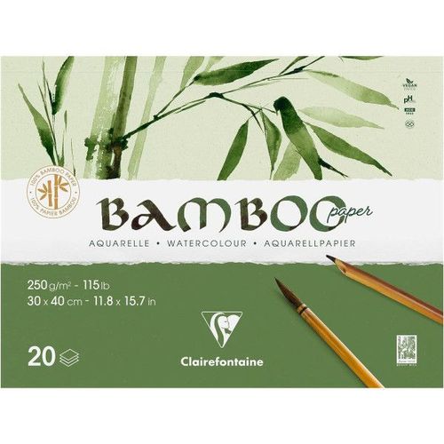 Bloc - Aquarelle - 30x40cm - 20 Feuilles - Clairefontaine - Bamboo