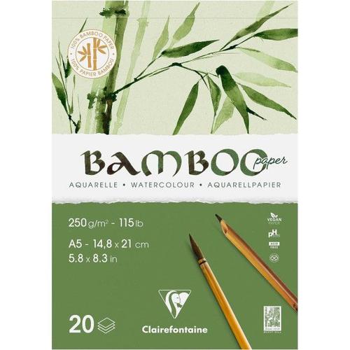 Bloc - Aquarelle - A5 - 14,8x21cm - 20 Feuilles - Clairefontaine - Bamboo