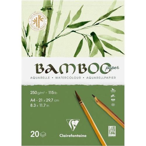 Bloc - Aquarelle - A4 - 21x29,7cm - 20 Feuilles - Clairefontaine - Bamboo