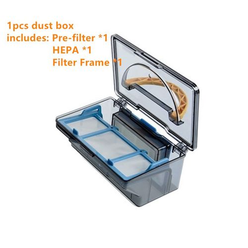 Boîte à poussière cadre HEPA joints en caoutchouc pré-filtre pour kitfort KT-518 kt 518 aspirateur robot pièce de rechange accessoires poubelle