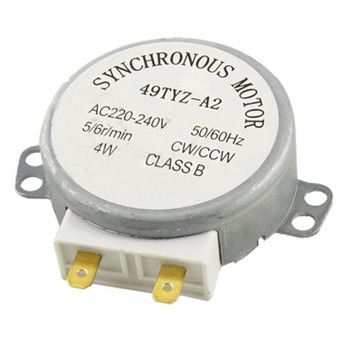 Moteur synchrone de four à micro-ondes, diamètre d'arbre de 7mm x 11mm AC 220V-240V 4W 4RPM 65mm x 60mm x 27mm (L * L * T)