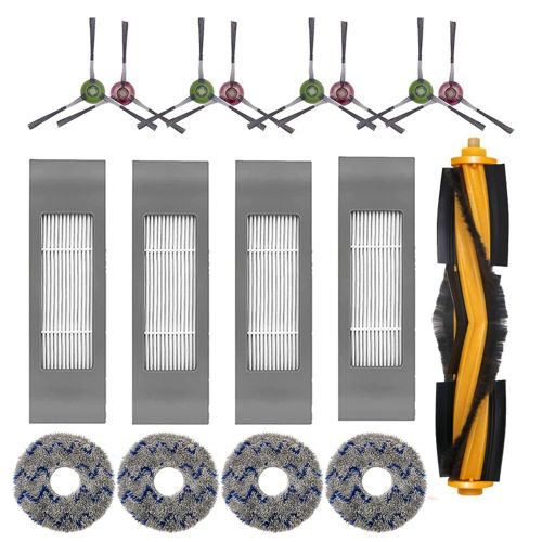 Lot de 17 pièces de rechange pour aspirateur Ecovacs Deebot T10 Turbo, brosse latérale principale, filtre, vadrouille, gril, robot, livres, maison