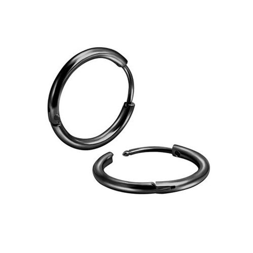 1 Paire Hommes En Acier Inoxydable Classique Boucles D¿Oreilles Gothique Rond Punk Huggies Oreille Clip Piercings Bijoux 8 10 12 14 16 18mm