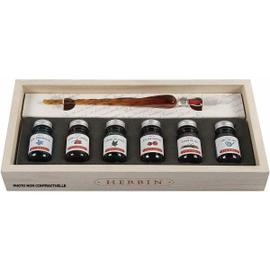 Coffret plumier en bois - La Perle des Encres - Noir - Herbin