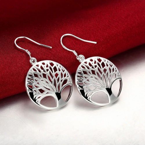 Boucles D'oreilles Créoles Rondes Simples En Argent Regardé 925 Pour Femmes,Bijoux De Charme De Fiançailles De Mariage,Qualité Supérieure,Mode