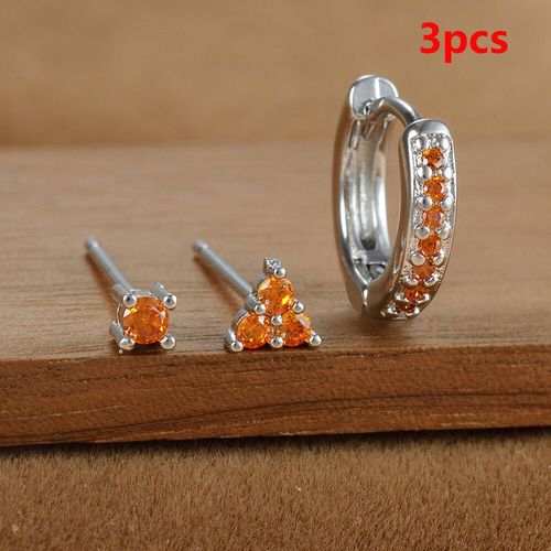Ensemble De Boucles D'oreilles Et Piercing Helix En Acier Inoxydable,Bijoux Pour Femme,Cartilage,Tragus,3 Pièces