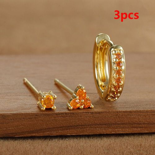 Ensemble De Boucles D'oreilles Et Piercing Helix En Acier Inoxydable,Bijoux Pour Femme,Cartilage,Tragus,3 Pièces