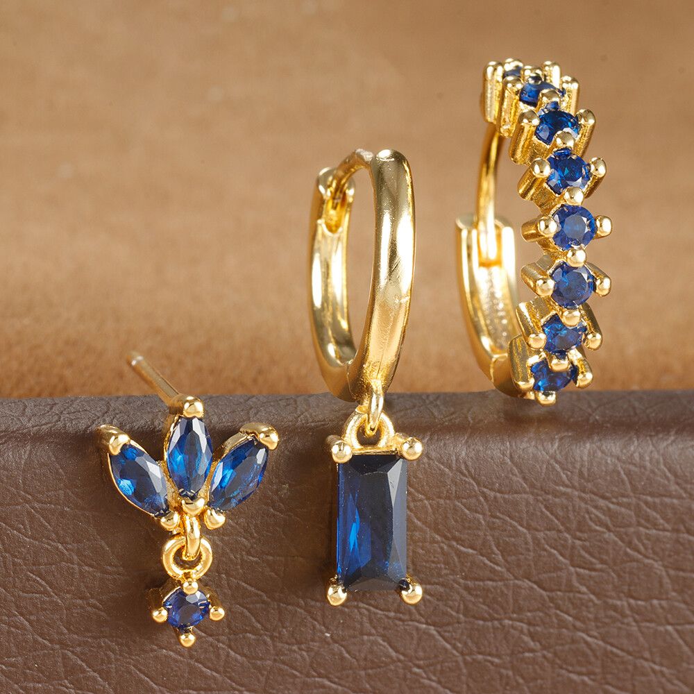 Ensemble De Boucles D'oreilles Piercing En Acier Inoxydable Pour Femme,Bijoux Esthétiques,Colorés,3 Pièces