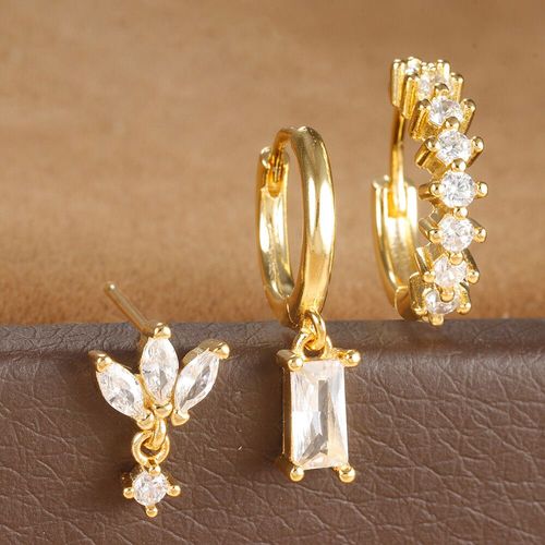 Ensemble De Boucles D'oreilles Piercing En Acier Inoxydable Pour Femme,Bijoux Esthétiques,Colorés,3 Pièces