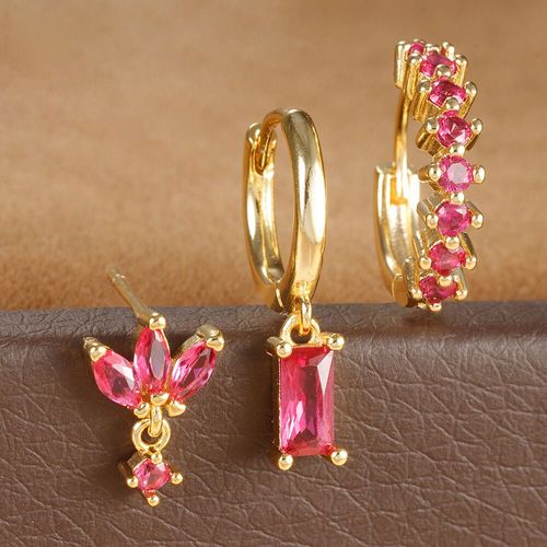 Ensemble De Boucles D'oreilles Piercing En Acier Inoxydable Pour Femme,Bijoux Esthétiques,Colorés,3 Pièces