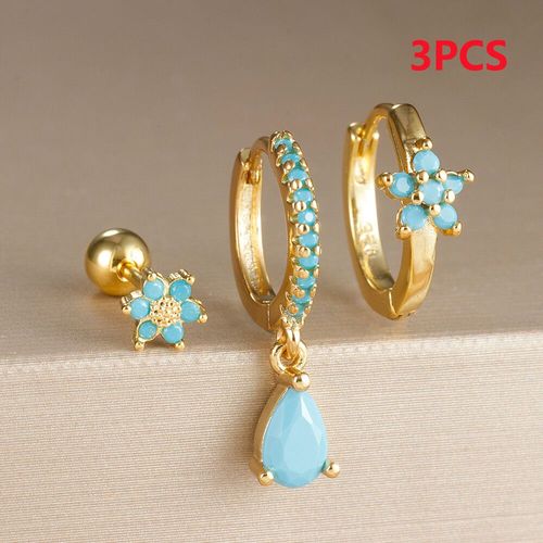 Ensemble De Boucles D'oreilles De Luxe En Acier Inoxydable Pour Femme Et Fille,Piercing Cartilage,Cerceau,Bijoux,3 Pièces