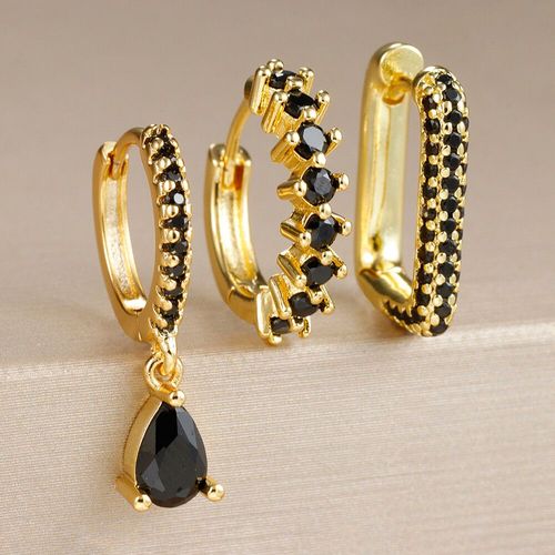 Ensemble De Boucles D'oreilles Pendentif Goutte D'eau Pour Femme,En Acier Inoxydable,Forme Ronde En U,Bijoux De Piercing,3 Pièces