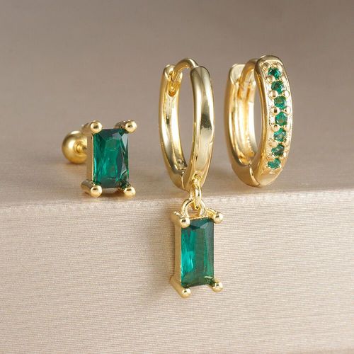 Ensemble De Boucles D'oreilles De Luxe En Acier Inoxydable Pour Femme Et Fille,Piercing Cartilage,Cerceau,Bijoux,3 Pièces
