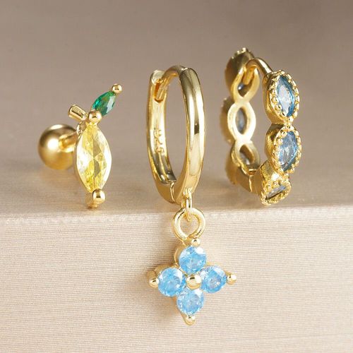 Ensemble De Boucles D'oreilles De Luxe En Acier Inoxydable Pour Femme Et Fille,Piercing Cartilage,Cerceau,Bijoux,3 Pièces