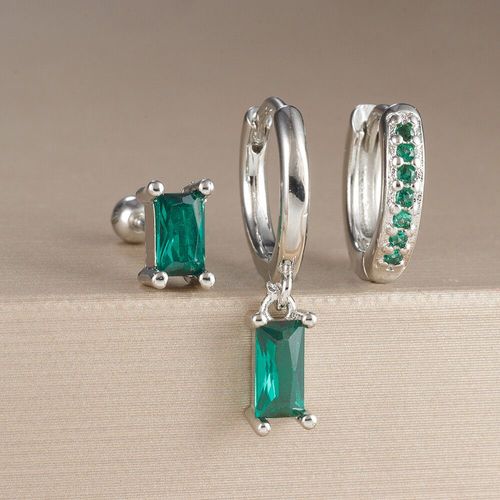 Ensemble De Boucles D'oreilles De Luxe En Acier Inoxydable Pour Femme Et Fille,Piercing Cartilage,Cerceau,Bijoux,3 Pièces