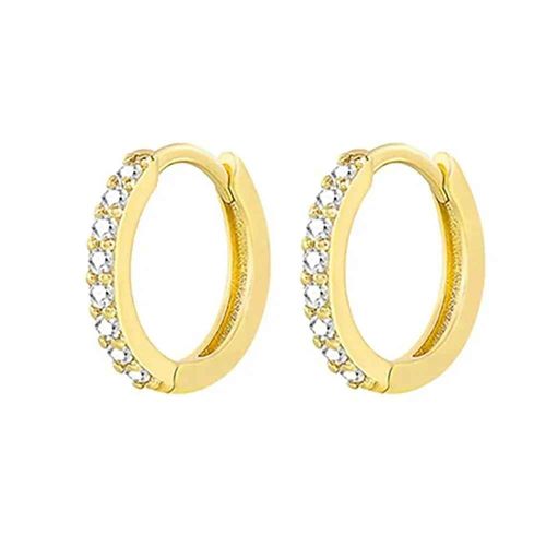 Boucles D'oreilles Huggie Hoop En Acier Inoxydable Pour Femmes,Cristal Contre-Indiqué,Boucle D'oreille Piercing Au Cartilage Géométrique,Bijoux Fantaisie,Cadeaux,2 Pièces