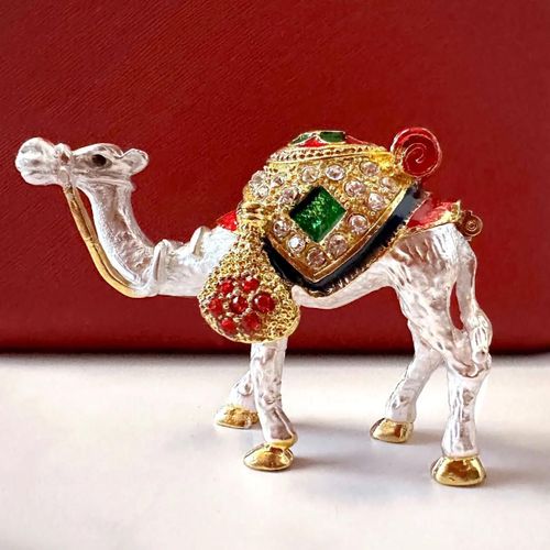 Boîte Mystère Vintage En Métal Et Clip, Figurine De Chameau Du Désert, Pour Rangement De Bijoux, Porte-Bague De Mariage, Table De Maison