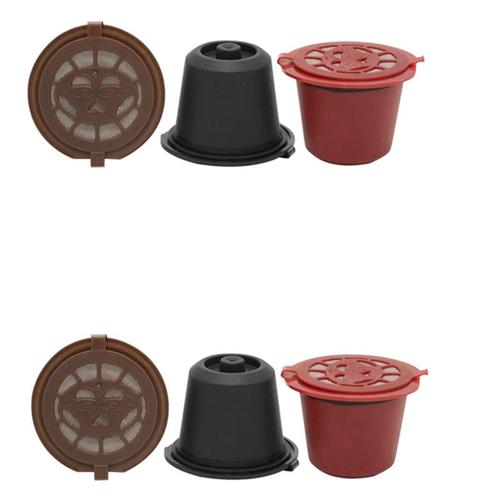 Capsules réutilisables rechargeables et vides, 6 pièces, pour Machine à café Nespresso
