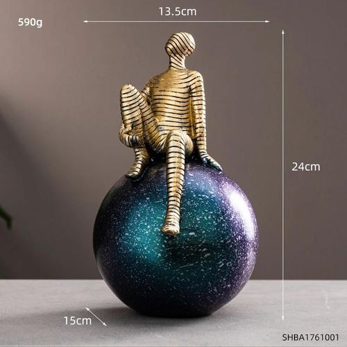 En Regardant Les Étoiles - Figauckland-Statue Abstraite De Style Nordique Pour La Décoration Intérieure, Ornements De Table De Salon, Décoration D'étagère, Sculptures En Résine, Artisanat