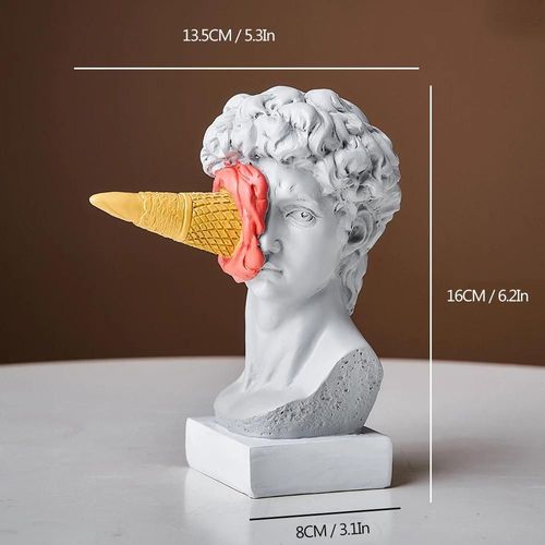 Grand Rouge 16cm - Statue Abstraite Nordique En Résine Figauckland, Sculpture De Buste De Fc, Portrait De Croquis Rick, Décoration De La Maison, Décoration De Salon