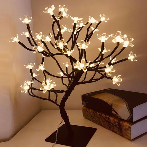 Lampe De Table Led Usb Avec Fleur De Rose,Arbre De Noël,Lumières Dégradées,Veilleuses,Fête À La Maison,Mariage,Décoration De Chambre À Coucher,Cadeau De Fête Des Mères - Type Sakura Flower