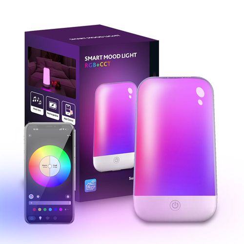 Veilleuse Sans Fil Intelligente Pour Mère Et Bébé,Gradation Et Document,Chargement De Batterie,Tactile,Escales Musicales,Chevet,Lampe De Table,3600ma - Type Rgb-White