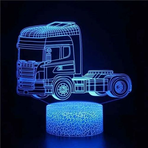 Veilleuse Led Tactile Eb3d,Lampe De Table,Voiture,Camion,Tracteur,Cadeau De Décoration De Chambre De Bébé,Noël,Anniversaire - Type Bleu Foncé-Black Base Remote