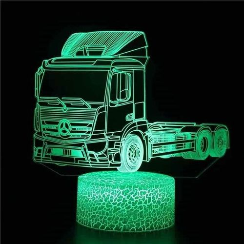 Veilleuse Led Tactile Eb3d,Lampe De Table,Voiture,Camion,Tracteur,Cadeau De Décoration De Chambre De Bébé,Noël,Anniversaire - Type Bleu-Crack Base Remote