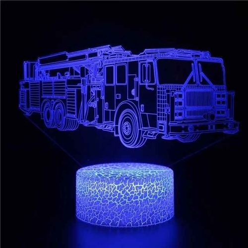 Veilleuse Led Tactile Eb3d,Lampe De Table,Voiture,Camion,Tracteur,Cadeau De Décoration De Chambre De Bébé,Noël,Anniversaire - Type Marron-Crack Base Remote