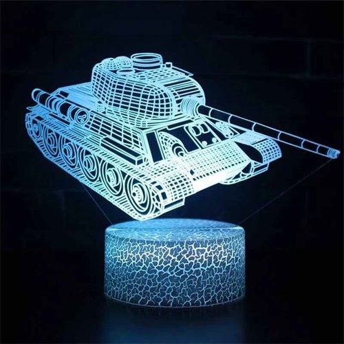 Veilleuse Led Tactile Eb3d,Lampe De Table,Voiture,Camion,Tracteur,Cadeau De Décoration De Chambre De Bébé,Noël,Anniversaire - Type Light Blue-Crack Base Remote