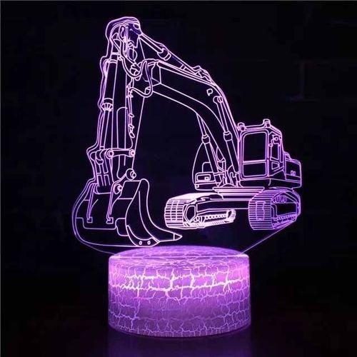 Veilleuse Led Tactile Eb3d,Lampe De Table,Voiture,Camion,Tracteur,Cadeau De Décoration De Chambre De Bébé,Noël,Anniversaire - Type Gris Blanc-Crack Base Remote