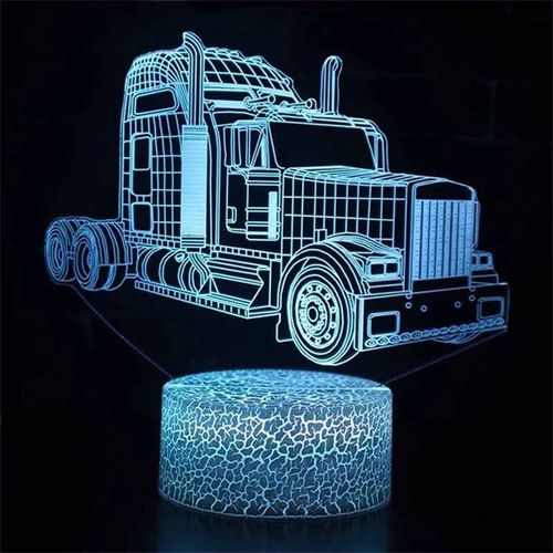 Veilleuse Led Tactile Eb3d,Lampe De Table,Voiture,Camion,Tracteur,Cadeau De Décoration De Chambre De Bébé,Noël,Anniversaire - Type Green-Black Base Remote