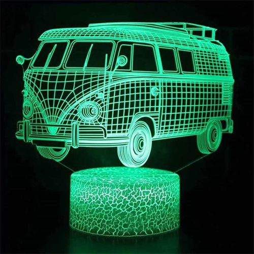 Veilleuse Led Tactile Eb3d,Lampe De Table,Voiture,Camion,Tracteur,Cadeau De Décoration De Chambre De Bébé,Noël,Anniversaire - Type Orange-Crack Base Remote