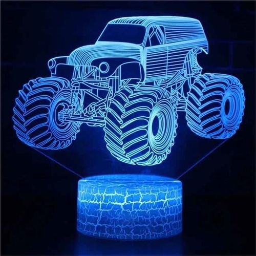 Veilleuse Led Tactile Eb3d,Lampe De Table,Voiture,Camion,Tracteur,Cadeau De Décoration De Chambre De Bébé,Noël,Anniversaire - Type Yellow-Black Base Remote