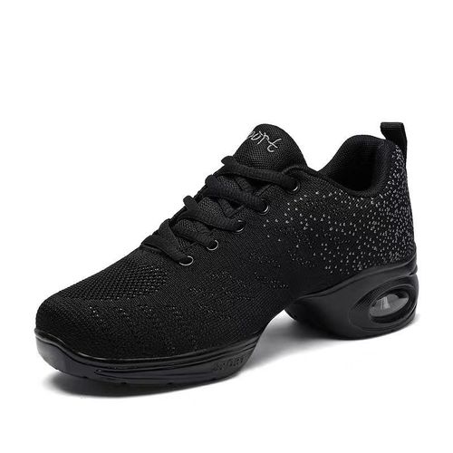 Chaussures De Danse De Sport Hip Hop Break Baskets D'entraînement Talon Moyen Semelle Souple Air Mesh Jazz Jittegraine