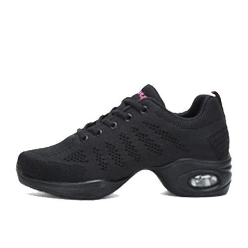 Chaussures De Danse De Sport Hip Hop Break Baskets D'entraînement Talon Moyen Semelle Souple Air Mesh Jazz Jittegraine