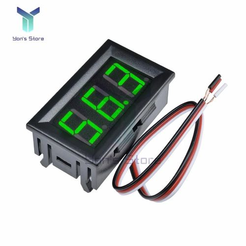 Vert - Voltmètre De Tube Numérique À Led, 0-99v Dc, Testeur De Tension, Panneau D'ampli, Moniteur De Troisième Ligne, Nouveaux Outils De Bricolage