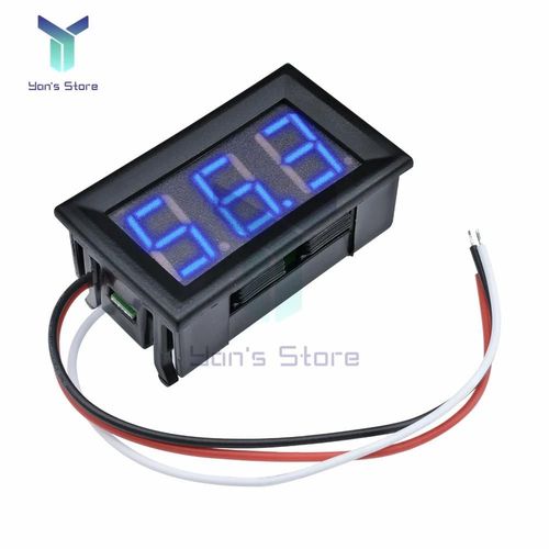 Bleu - Voltmètre De Tube Numérique À Led, 0-99v Dc, Testeur De Tension, Panneau D'ampli, Moniteur De Troisième Ligne, Nouveaux Outils De Bricolage
