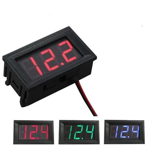 bleu - Voltmètre numérique, voltmètre numérique, compteur de tension rouge/bleu/vert pour moto et voiture 6V 12V
