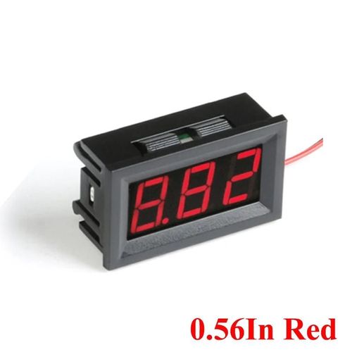 0.56in Rouge - Voltmètre numérique, voltmètre numérique, compteur de tension rouge/bleu/vert pour moto et voiture 6V 12V