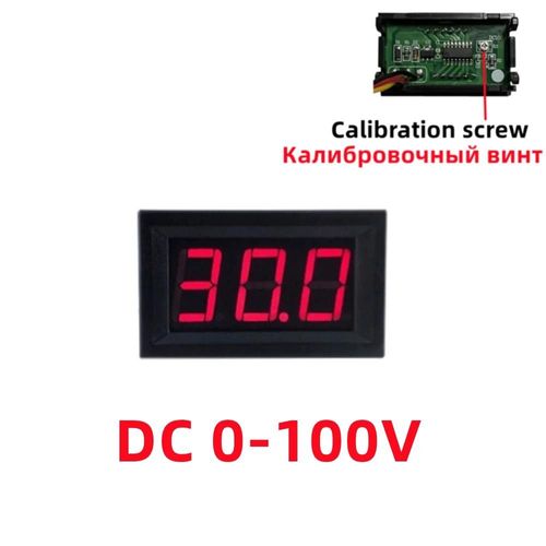 Rouge - Voltmètre numérique DC 0 100V, voltmètre numérique, panneau de tension, rouge/bleu/vert, pour électromobile, moto, voiture