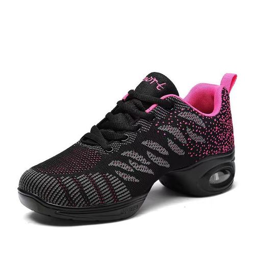 Chaussures De Danse De Sport Hip Hop Break Baskets D'entraînement Talon Moyen Semelle Souple Air Mesh Jazz Jittegraine